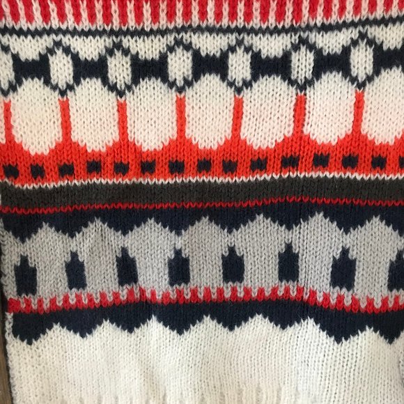 Fair Isle, Gray Mohair, Knit, Sweater Scarf - Picture 3 of 12